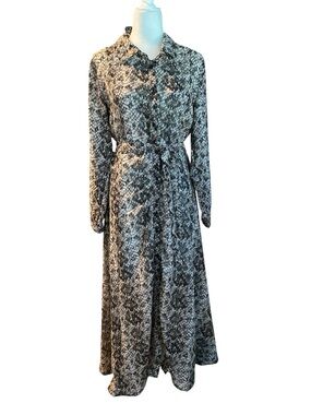 Spoon jeans Black brown & White Snake Print Maxi Shirt Dress